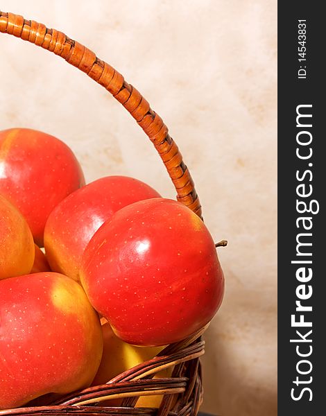 Wood basket with Red Apples