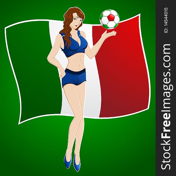 Illustration of a Italy soccer fan. Illustration of a Italy soccer fan