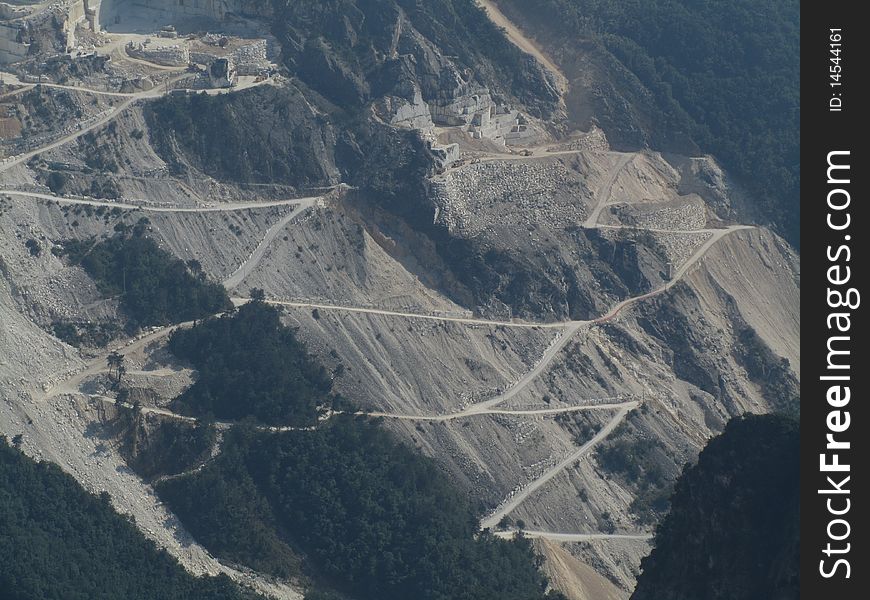 Marble quarry in carrara , tuscany italy