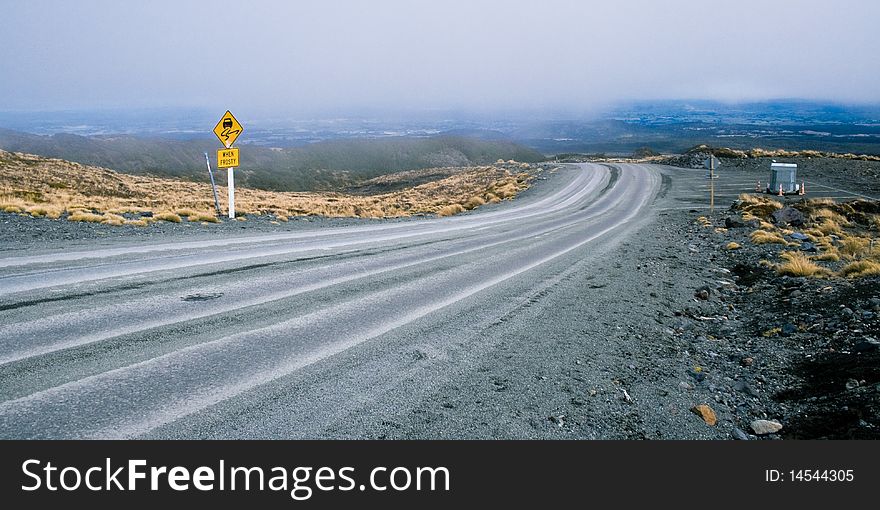 Mount Ruapehu road, Mt Ruapehu, North Island, New Zealand