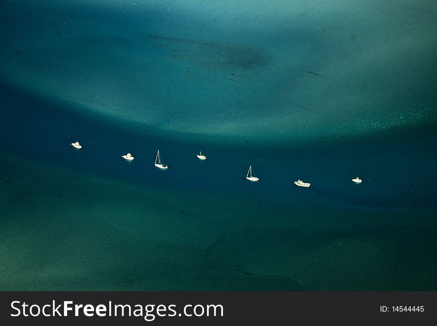 Yachts in high seas, Raglan, New Zealand, 2008