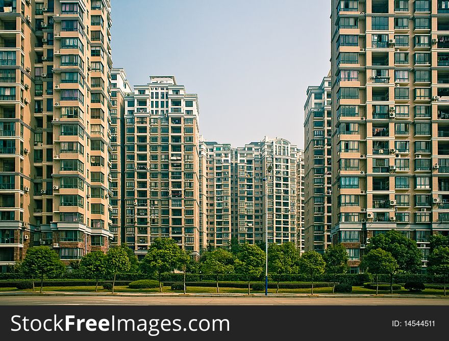 New suburb with trees, Nanchang, China