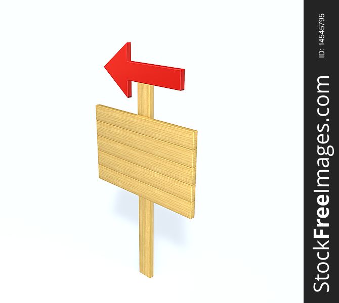 3d image of a board on white background