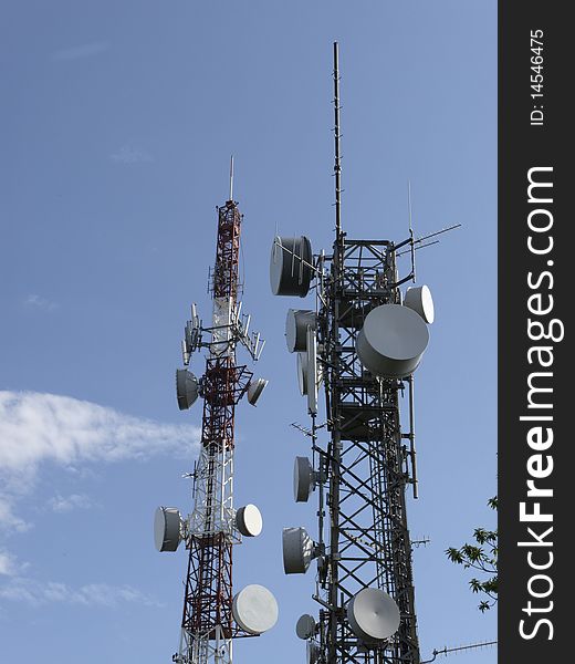 Radio and television transmitting aerial in la spezia