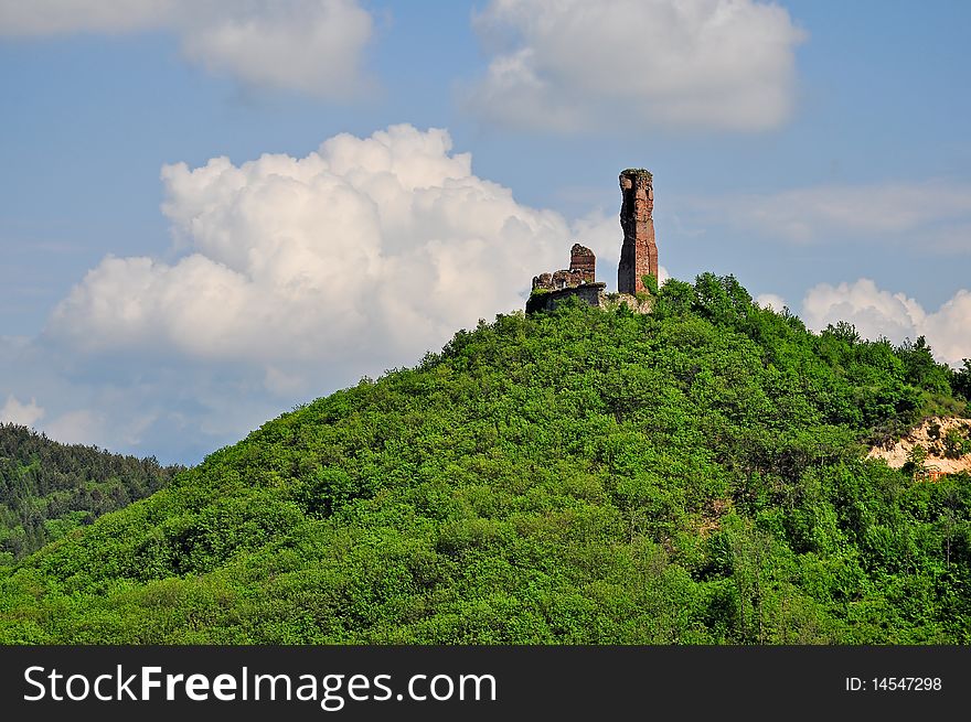 View of Battifollo's castle in Piedmont, Italy.
