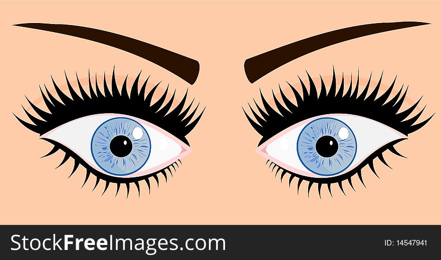 Woman blue eyes vector illustration