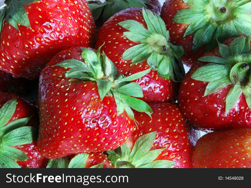 Big fresh strawberries close up. Big fresh strawberries close up