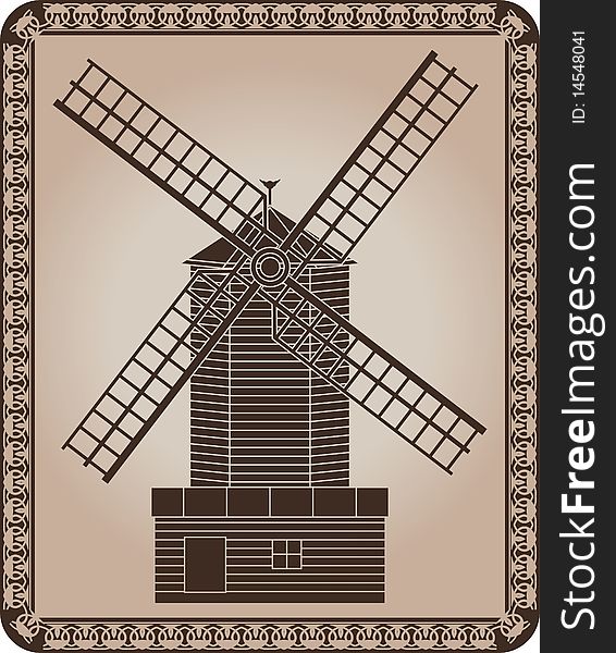 Windmill. stencil.  illustration for web
