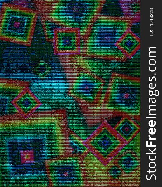 Unreal abstract brick wall background painted psychedelic colors. Unreal abstract brick wall background painted psychedelic colors