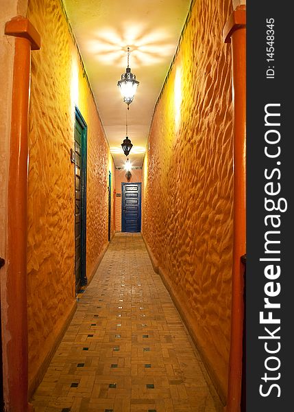 Morocco style corridor interior photo