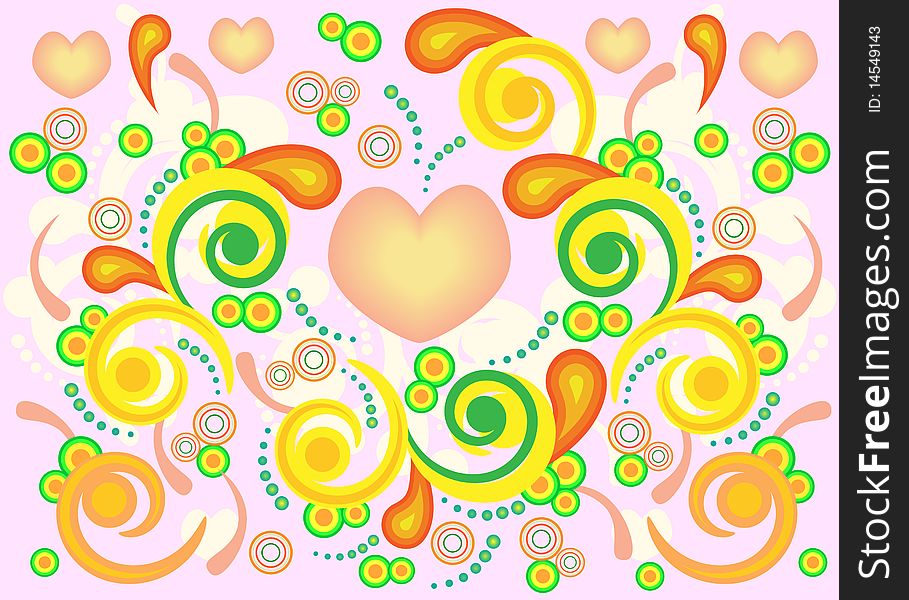 Abstract background with the hearts. Abstract background with the hearts