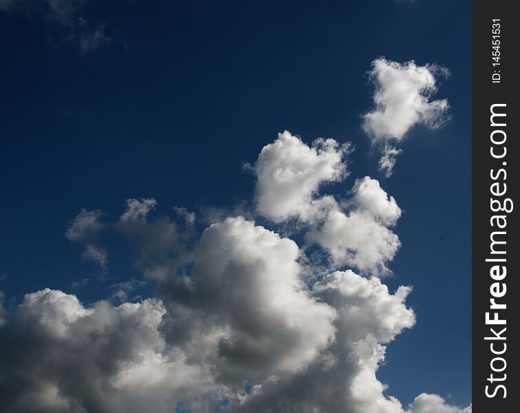 Magnificent White Cumulonimbus Cloud In Blue Sky. Australia