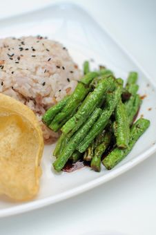 Healthy Unpolished Red Rice And Beans Stock Photo Healthy Unpolished Red Rice And Beans Stock Photo