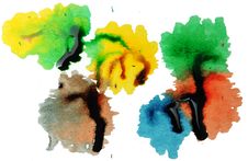 Abstract Paint Drops And Dribbles Royalty Free Stock Images Abstract Paint Drops And Dribbles Royalty Free Stock Images