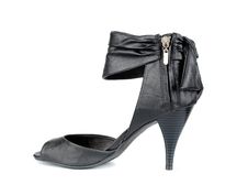 Woman Black Modern Shoe Stock Images