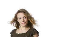 Smiling Blond Woman Look Upwards Royalty Free Stock Photo Smiling Blond Woman Look Upwards Royalty Free Stock Photo