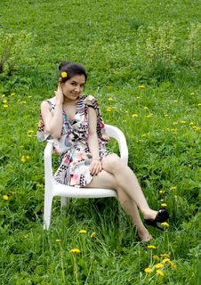 Girl Resting In A Chair Royalty Free Stock Photos Girl Resting In A Chair Royalty Free Stock Photos