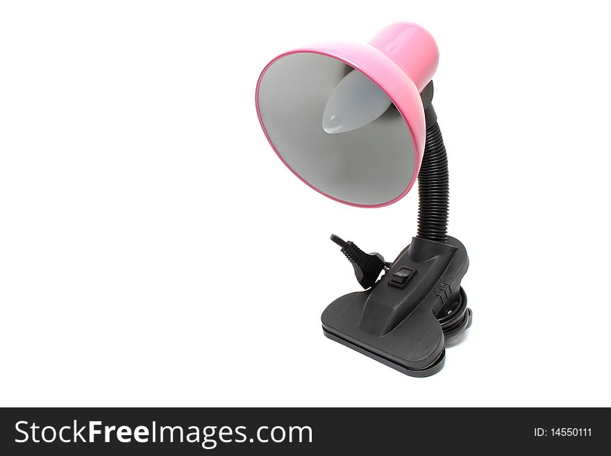 Pink lamp isolated on white background