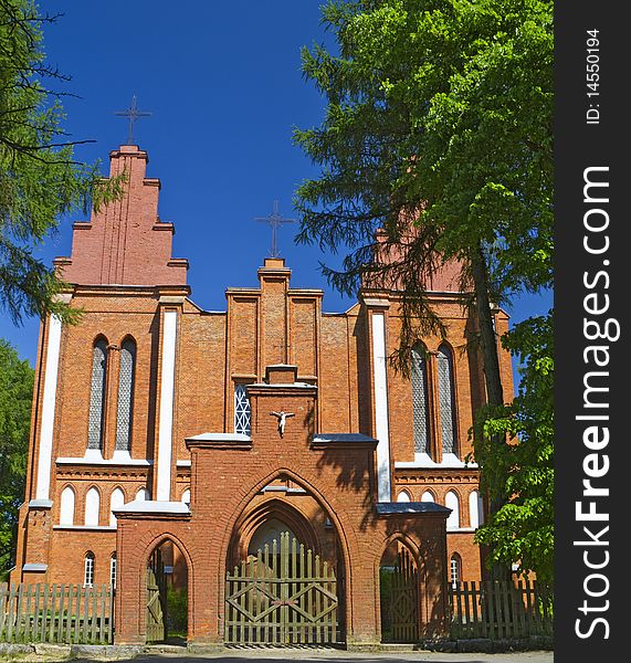 Catholic chapel, summer, blue sky