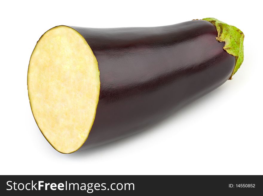 Chopped eggplant isolated on white background