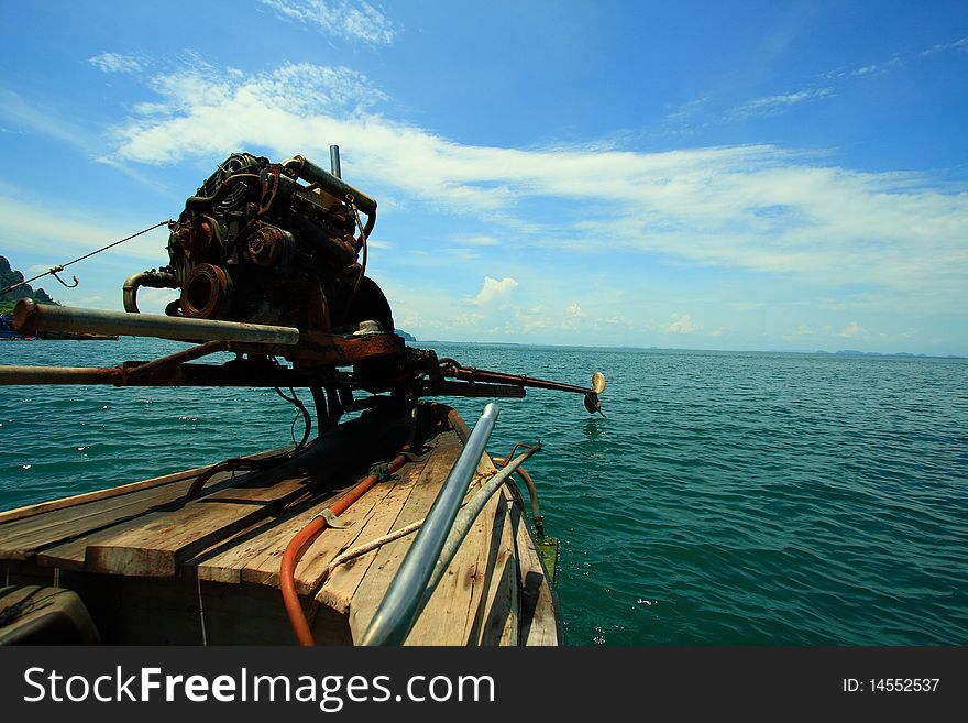 At krabi fisherman's boat in the sea. At krabi fisherman's boat in the sea