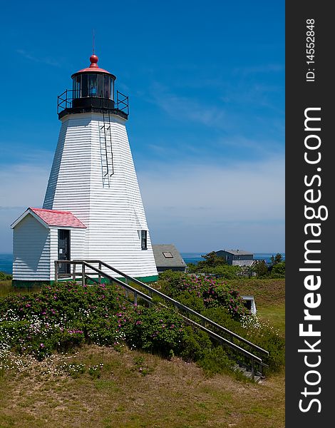 Portrait of a lighthouse in Massachusetts, USA.