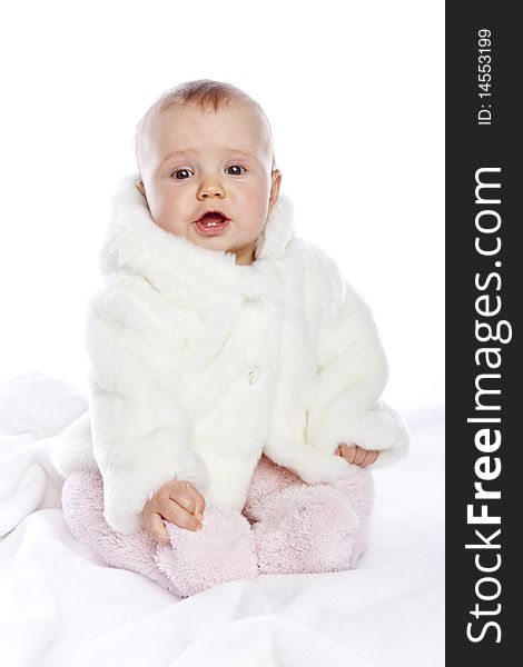 Cute Little Girl With A Warm Coat On