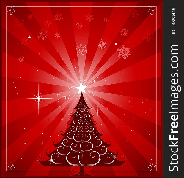Red color Christmas background, vector illustration layered. Red color Christmas background, vector illustration layered.