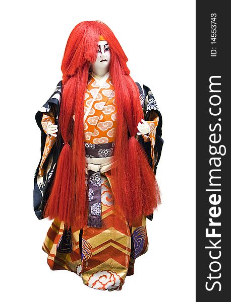 Traditional Japanese doll in kimono.