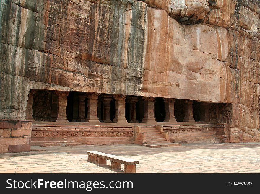 Cave III dedicated Lord Vishnu, Badami, Karnataka, India, Asia. Cave III dedicated Lord Vishnu, Badami, Karnataka, India, Asia