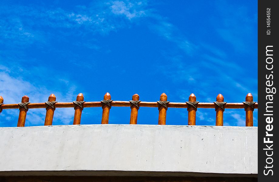 The fence on the sunshine day. The fence on the sunshine day