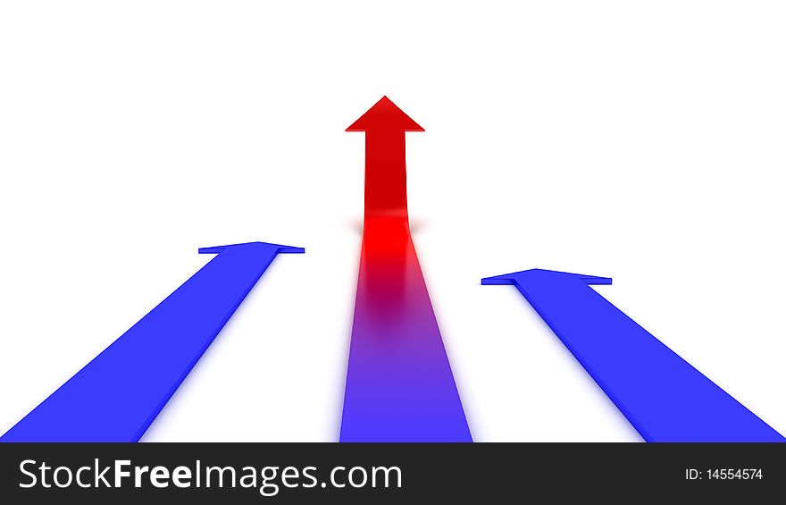 3d arrows pointing upwards - rising economy / vector illustration