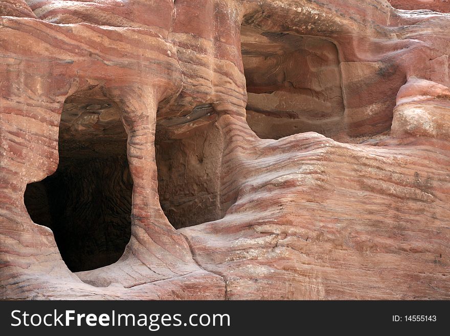 Rocks at the city of Petra in Jordan. Rocks at the city of Petra in Jordan