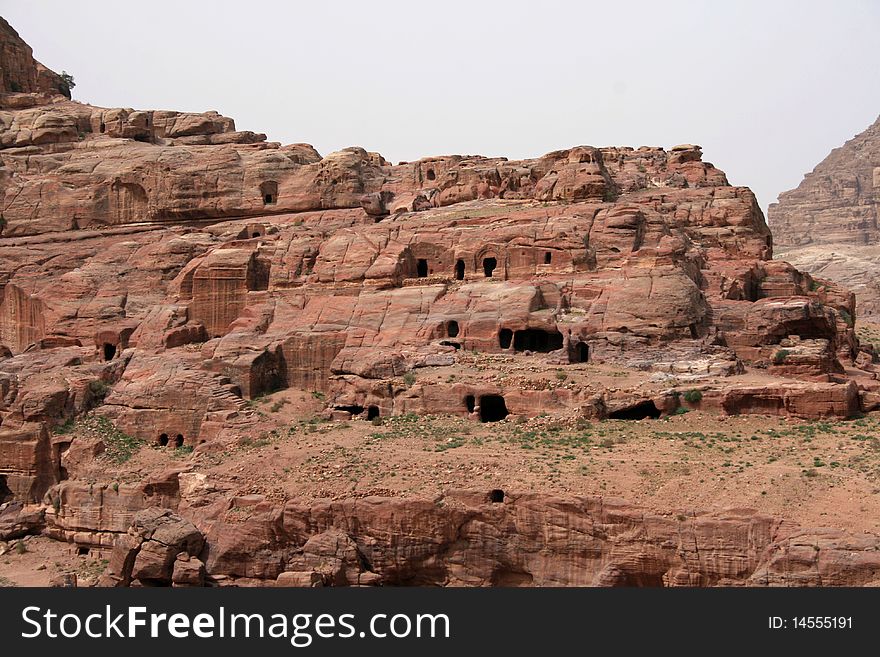 Landscape at the city of Petra in Jordan