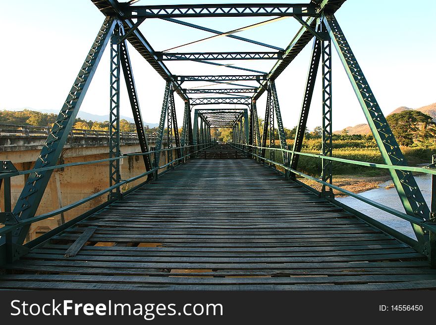 Green iron bridge, Northern Thailand