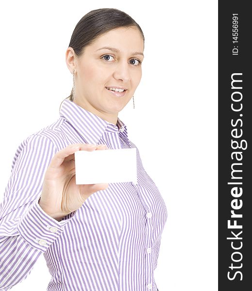 Businesswomen with busines card