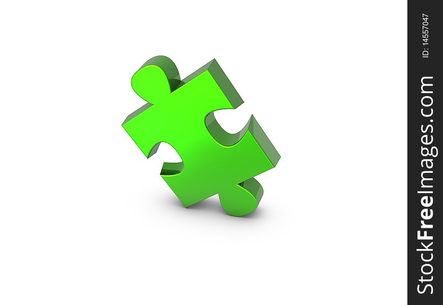 Green Puzzle in white back ground