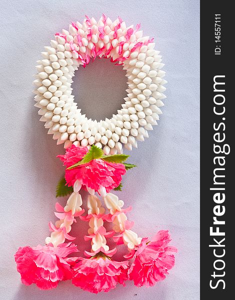 Thai style of plastic flower garland