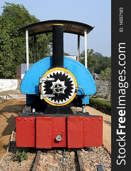 Locomotive on the children's railway in Delhi, India