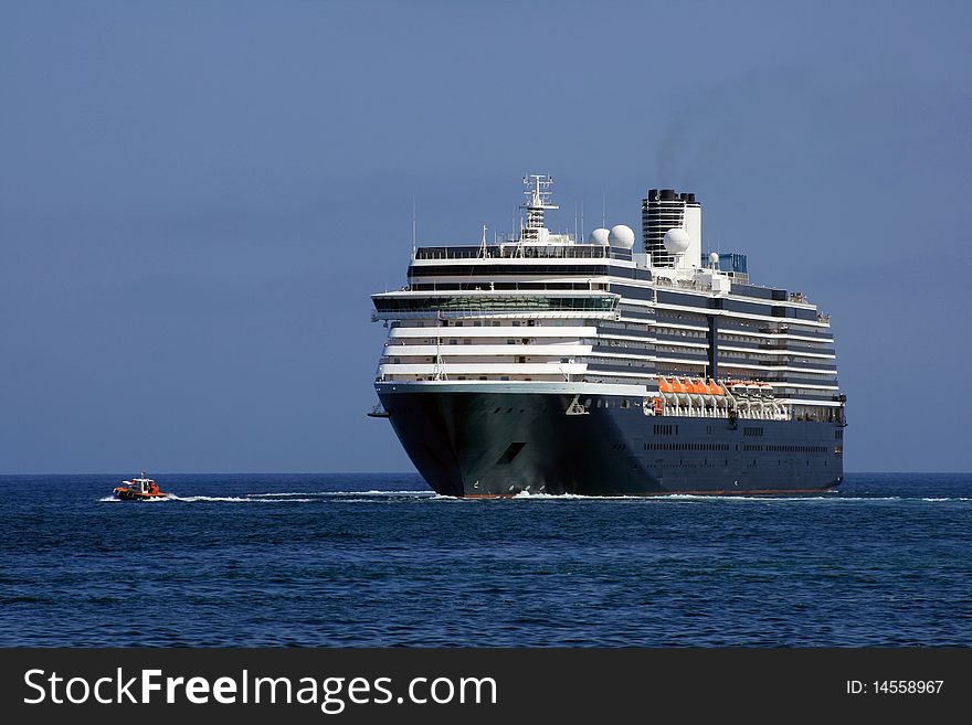 Cruise full ahead out of port. Cruise full ahead out of port