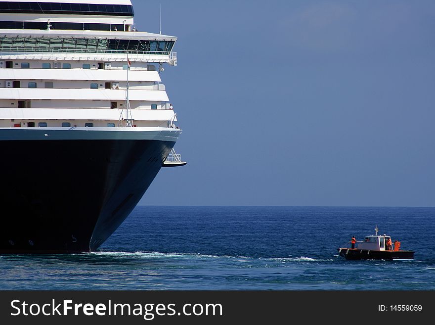 Cruise full ahead out of port. Cruise full ahead out of port