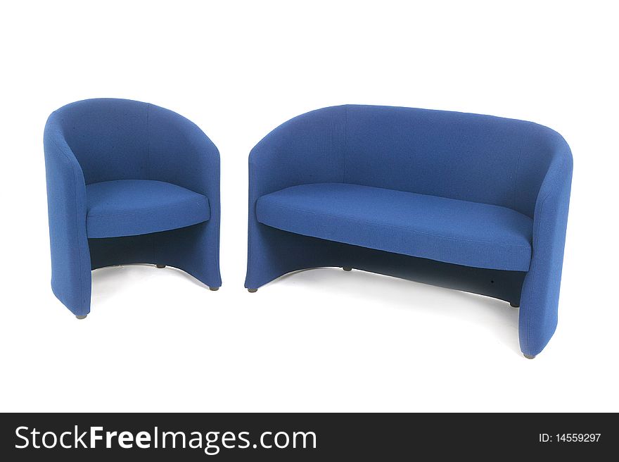 Blue sofa and chair