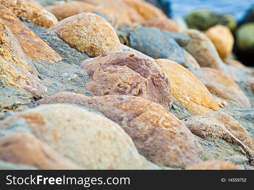 Beautiful stones at coast close up