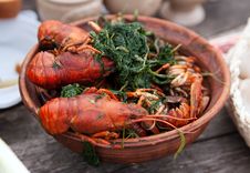 Bowl Of Boiled Crawfish Royalty Free Stock Image Bowl Of Boiled Crawfish Royalty Free Stock Image