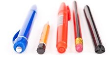 Pens And Pencils Royalty Free Stock Photography Pens And Pencils Royalty Free Stock Photography