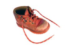 Retro Baby Shoe Isolated Royalty Free Stock Photography Retro Baby Shoe Isolated Royalty Free Stock Photography