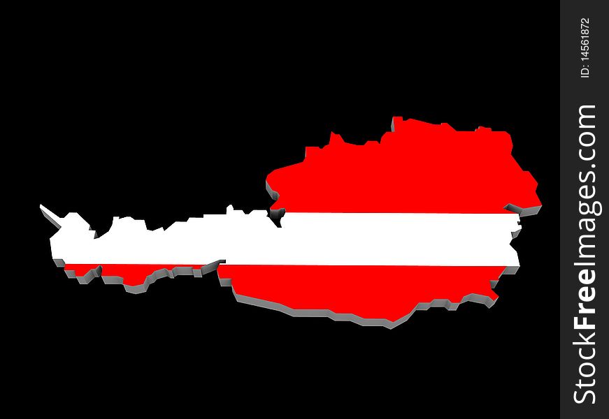 A Illustration Of The Austria Map And Flag