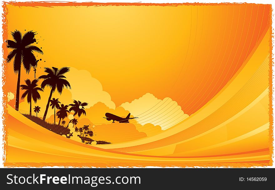 Travel summer background, vector illustration. Travel summer background, vector illustration