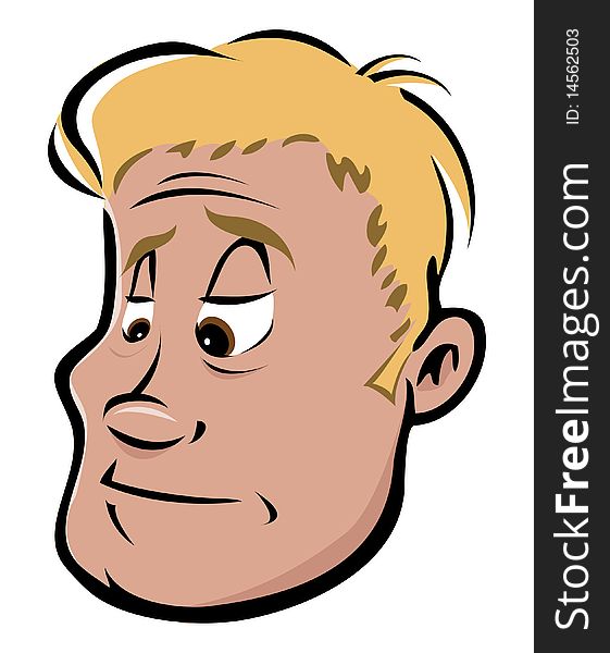 Cartoon vector illustration of a depressed expression