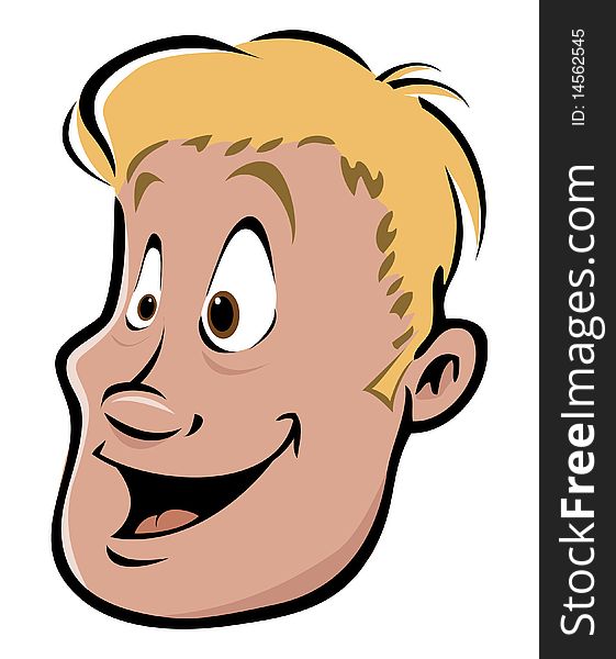 Cartoon vector illustration of excited expression